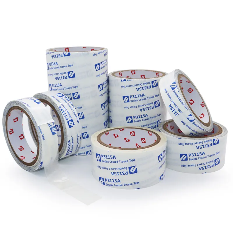 High performance tissue double sided tape