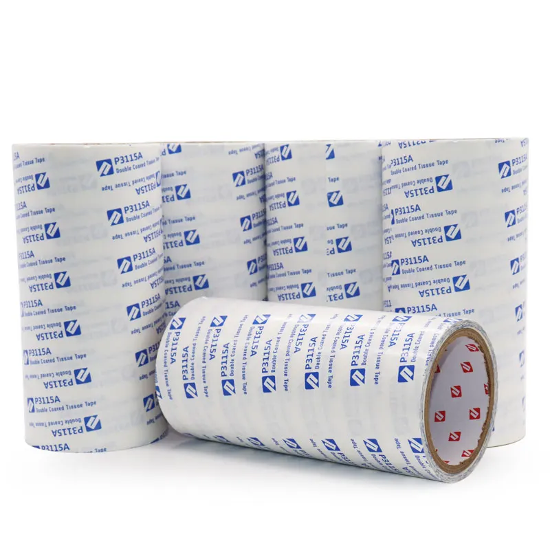 High performance tissue double sided tape