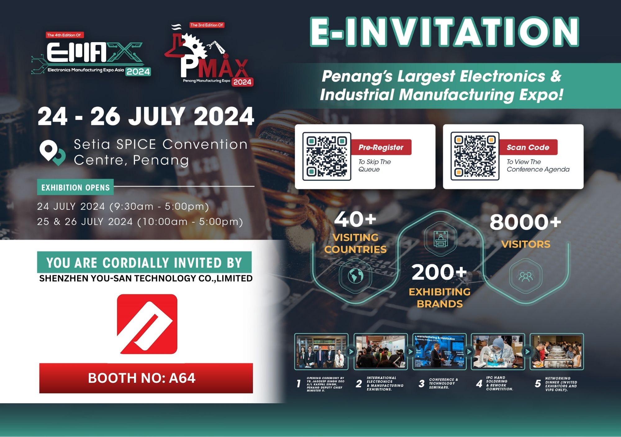 Yousan has attended The Electronic Manufacturing Expo Asia  in Penang, Malaysia in July 24-26, 2024.
